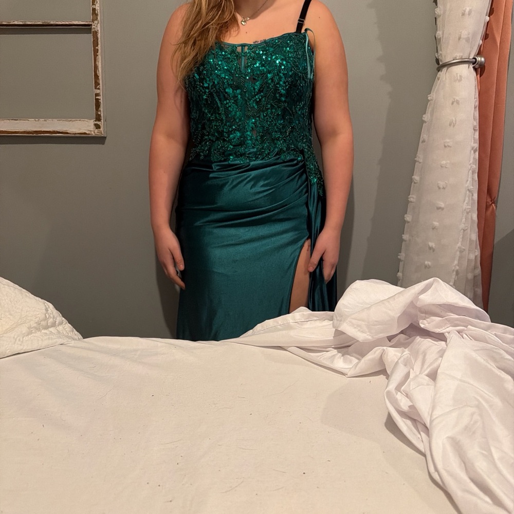 Stunning Teal Sequin Gown